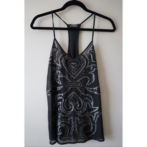 Sequin front strappy tank